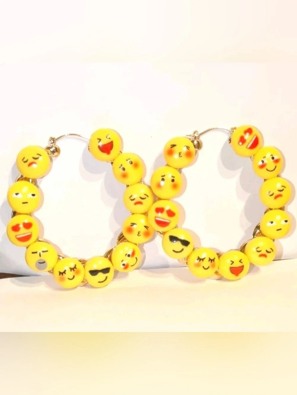 The Emoji Queen-Hand Crafted Colorful Large Hoop Earrings